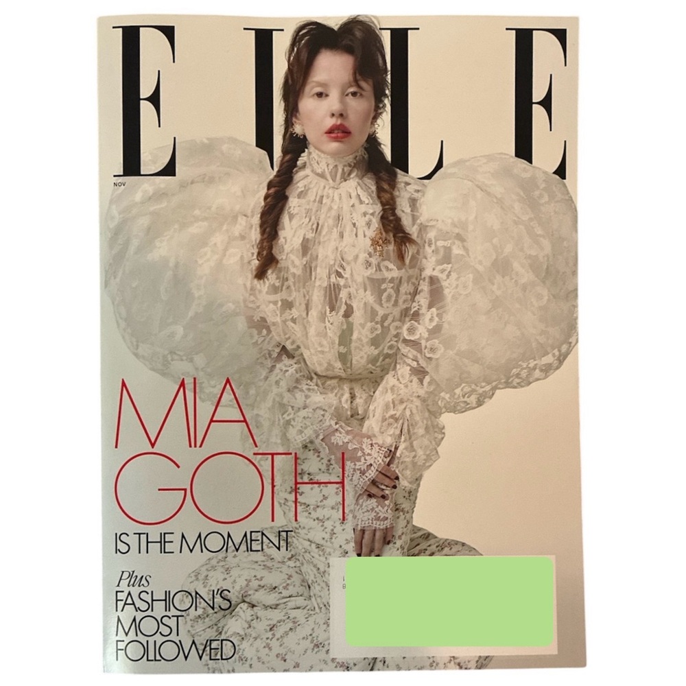 Elle Magazine November 2025 Mia Goth Is The Moment Fashions Most Followed